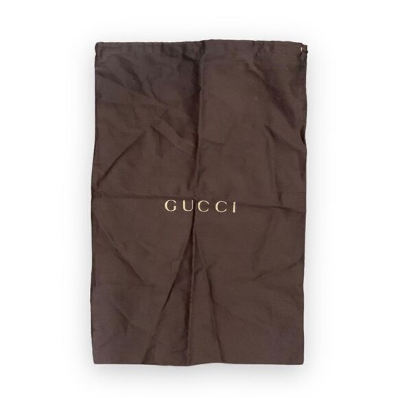 GUCCI LOGO BROWN DRAWSTRING DUSTBAG - Picture 1 of 1